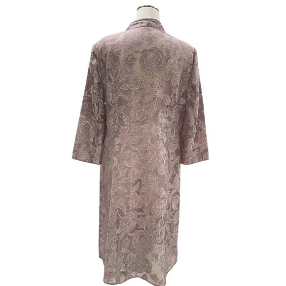 Jacques Vert Sheer Floral Embroidered Kimono UK 16 Wedding Occasion Cover Up - Picture 5 of 12